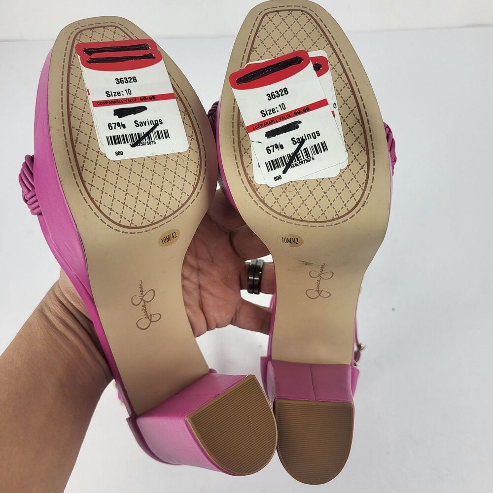 Jessica Simpson PEOMI Pink Open Toe 5" High Heel Platform Size 10M - Picture 11 of 12